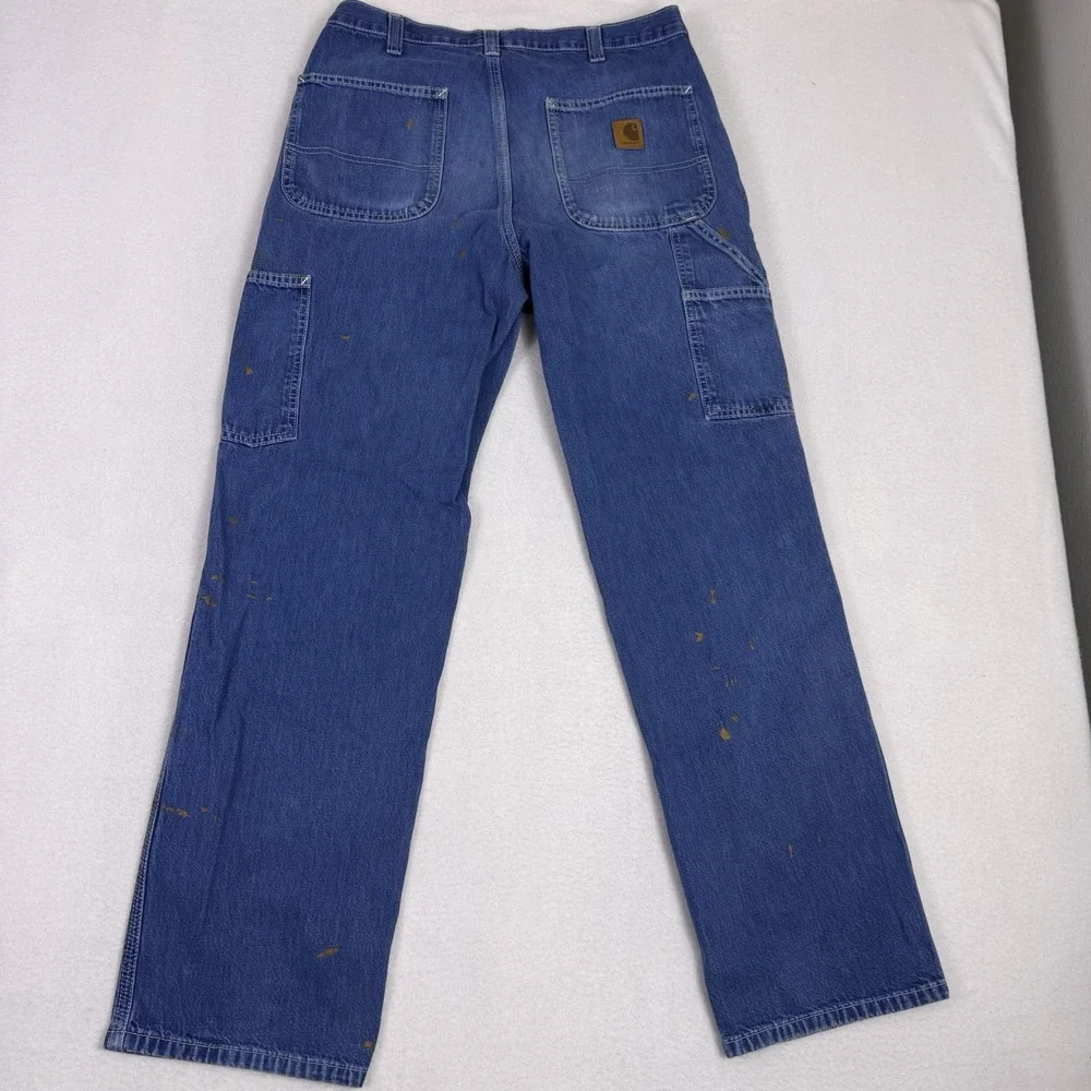 Carhartt Dungaree‎ Fit Carpenter Jeans 32x32 Paint Splatter Distressed Denim